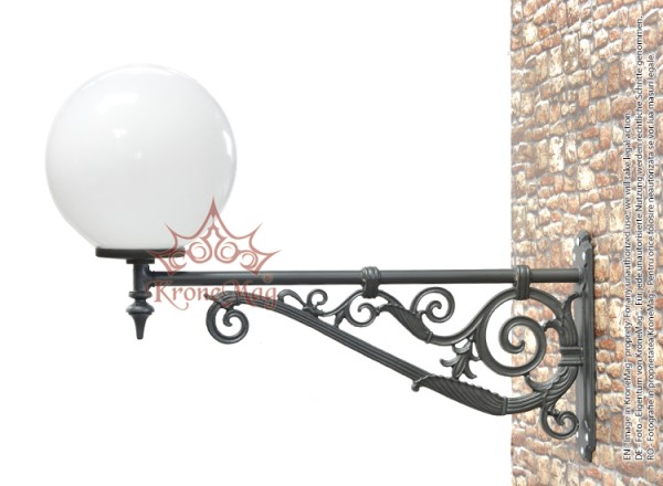 Köztéri Öntöttvas Falikar, Lámpa ME510 GLOB400