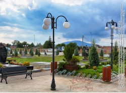 Kültéri, Parki Fém-Öntöttvas Kandeláber UNIO-M87-C3