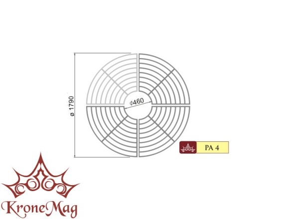 Öntöttvas Favédőrács PA4