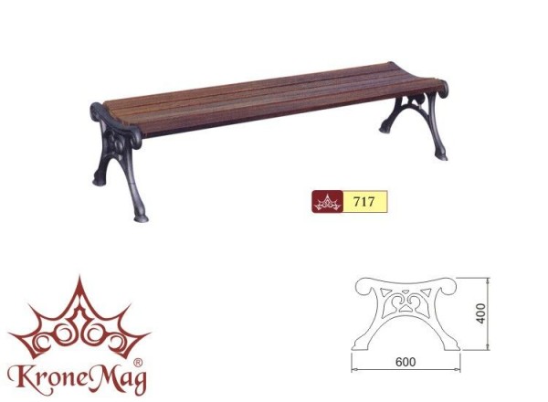 Kültéri, Parki Támla nélküli pad - 717-FR